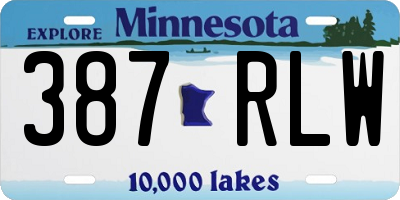 MN license plate 387RLW