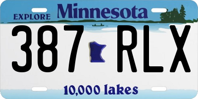 MN license plate 387RLX