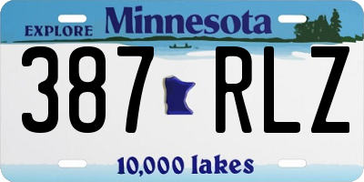 MN license plate 387RLZ