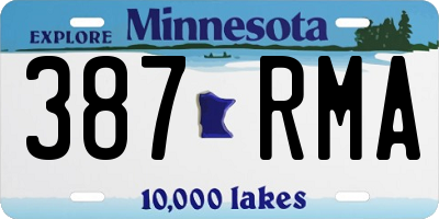 MN license plate 387RMA