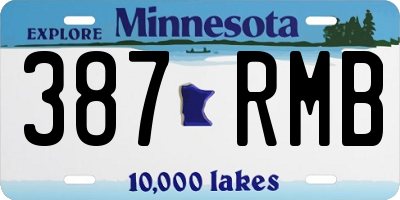 MN license plate 387RMB