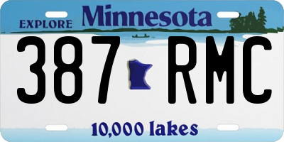 MN license plate 387RMC