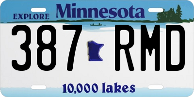MN license plate 387RMD
