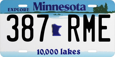 MN license plate 387RME