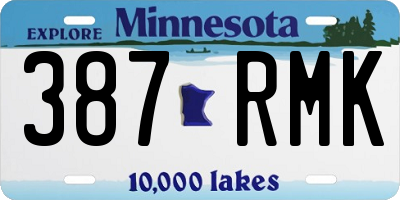 MN license plate 387RMK