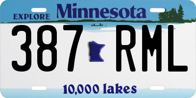 MN license plate 387RML