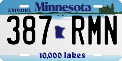 MN license plate 387RMN