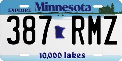 MN license plate 387RMZ