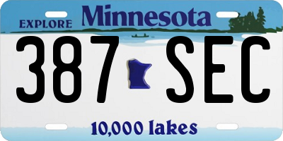 MN license plate 387SEC