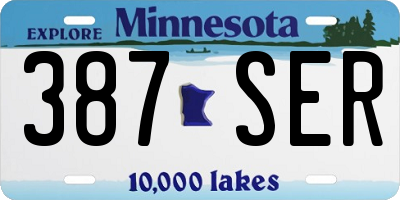 MN license plate 387SER