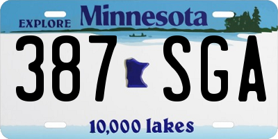 MN license plate 387SGA