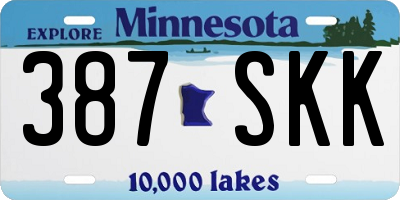 MN license plate 387SKK