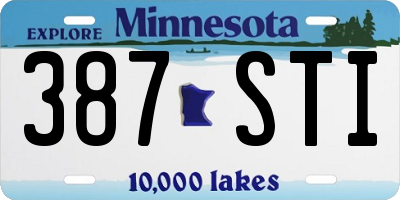 MN license plate 387STI