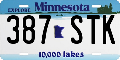 MN license plate 387STK