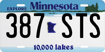 MN license plate 387STS