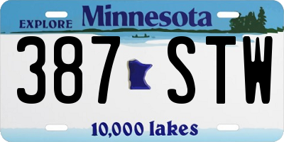 MN license plate 387STW