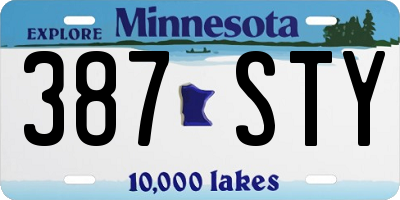 MN license plate 387STY