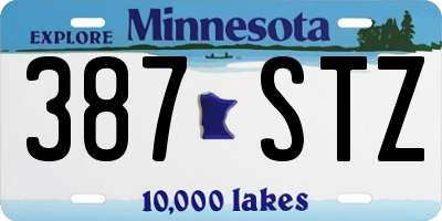 MN license plate 387STZ