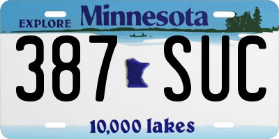 MN license plate 387SUC