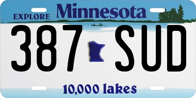 MN license plate 387SUD