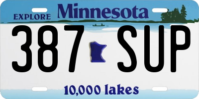 MN license plate 387SUP