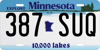 MN license plate 387SUQ