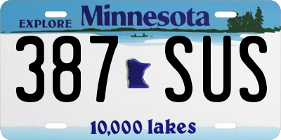 MN license plate 387SUS