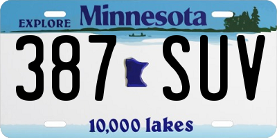 MN license plate 387SUV