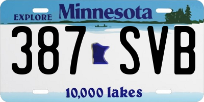 MN license plate 387SVB