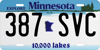 MN license plate 387SVC