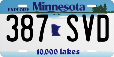 MN license plate 387SVD