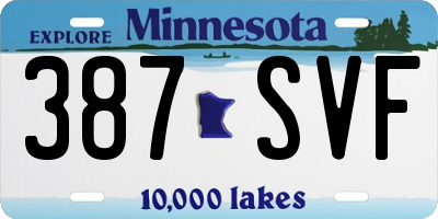 MN license plate 387SVF