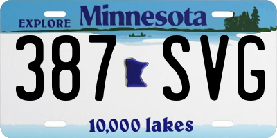 MN license plate 387SVG