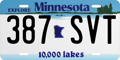 MN license plate 387SVT