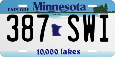 MN license plate 387SWI