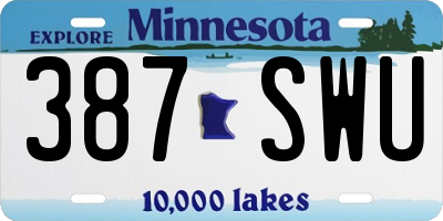 MN license plate 387SWU