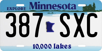 MN license plate 387SXC