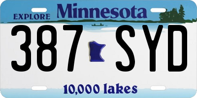 MN license plate 387SYD