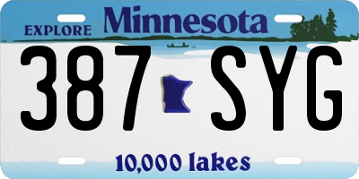 MN license plate 387SYG