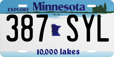 MN license plate 387SYL