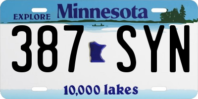 MN license plate 387SYN