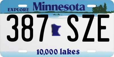 MN license plate 387SZE