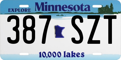 MN license plate 387SZT