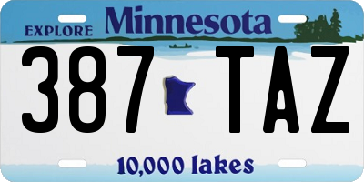 MN license plate 387TAZ