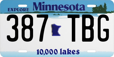 MN license plate 387TBG