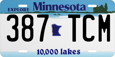 MN license plate 387TCM