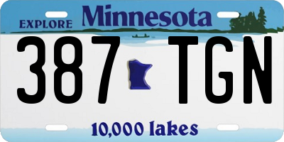 MN license plate 387TGN