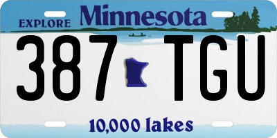 MN license plate 387TGU