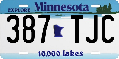MN license plate 387TJC