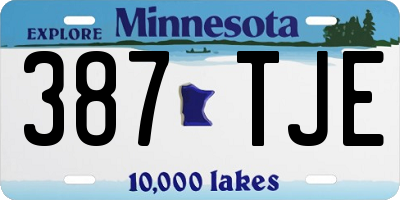 MN license plate 387TJE